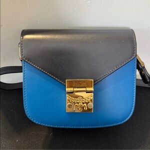 MCM Vintage Blue And Black Crossbody